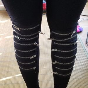 Biker leggings with zipper